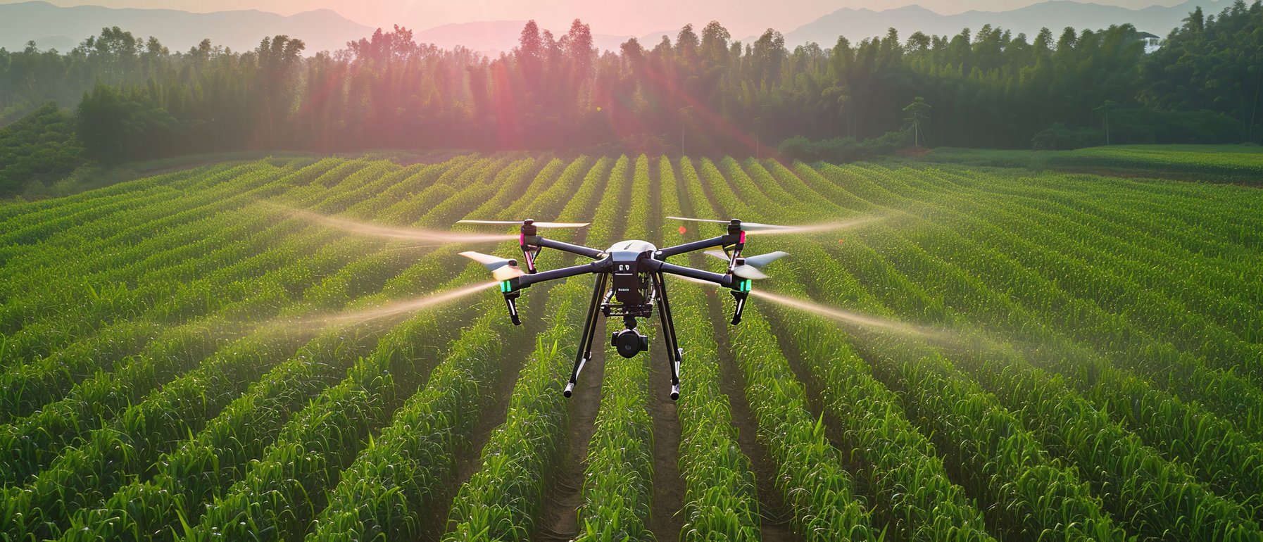 Bidl zu Smart Spraying, Drohne über einem Feld
